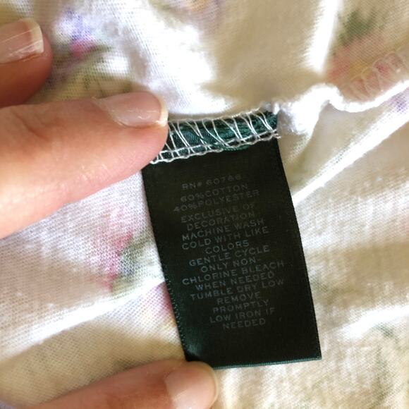 VTG Lauren Ralph Lauren Floral Lace Nightgown Slip Dress Cottagecore L 90s Y2K - Picture 9 of 10